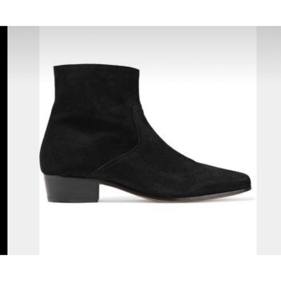 IRO NIB $480 Women’s Black Aisling Ankle Suede Pointy Toe Chelsea Boots Sz 36/6 - Picture 3 of 13